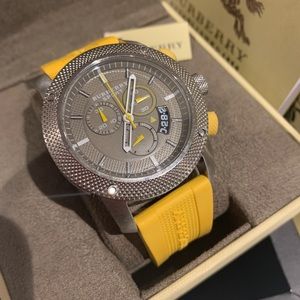 Burberry Men Sport Rubber Chronograph Watch BU7712